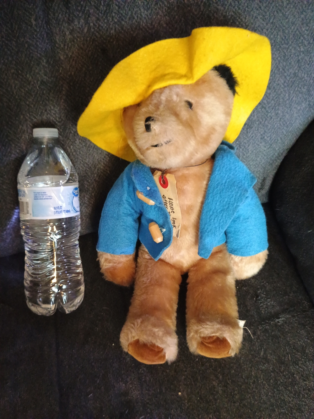 Vintage Eden Paddington Bear Plush 12" Yellow Hat Blue Coat Original Tag